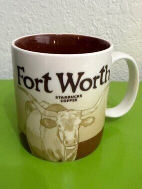 2010 Starbucks City Collector Series Coffee Mug ~ Fort Worth, Texas 16 oz